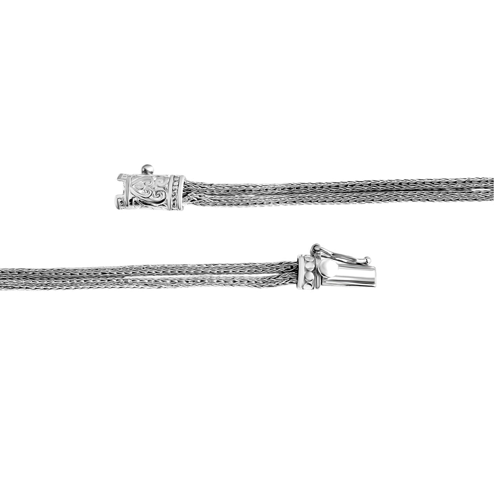 Royal Bali Collection - Sterling Silver Round Swiss Movement Dial Tulangnaga Chain Bracelet Watch (Size 7.5) Silver Wt. 18.03 Gms_8261267_5