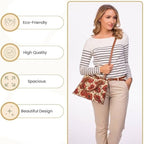 Signare Poppy Print Convertible Handbag - Beige
