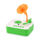 Childrens Early Education Phonograph - Interactive Audio Storyteller with 96 Cards, Bluetooth, Recording Function - 810- Educational Stories - Green White - Orange