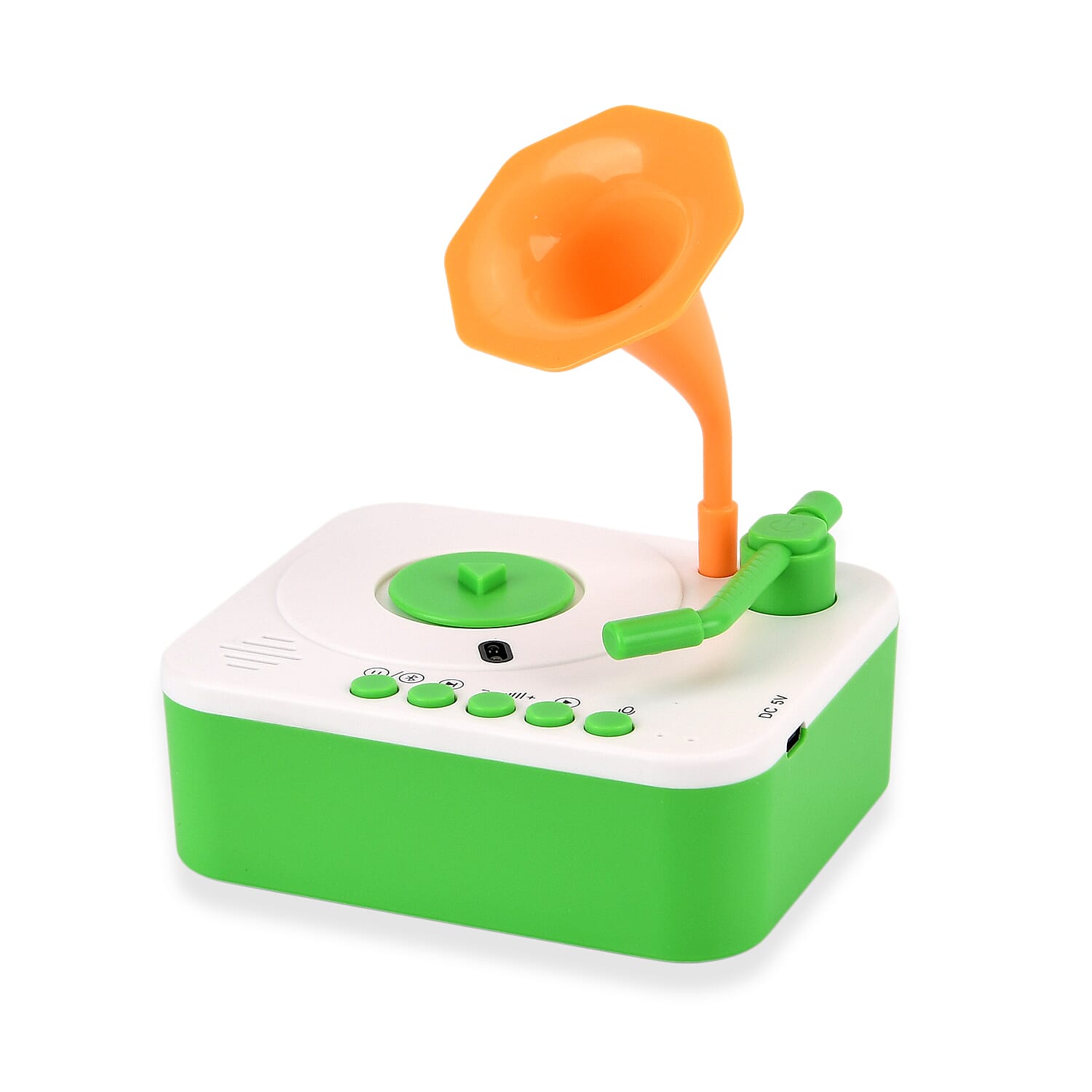Childrens Early Education Phonograph - Interactive Audio Storyteller with 96 Cards, Bluetooth, Recording Function - 810- Educational Stories - Green White - Orange