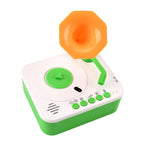 Childrens Early Education Phonograph - Interactive Audio Storyteller with 96 Cards, Bluetooth, Recording Function - 810- Educational Stories - Green White - Orange