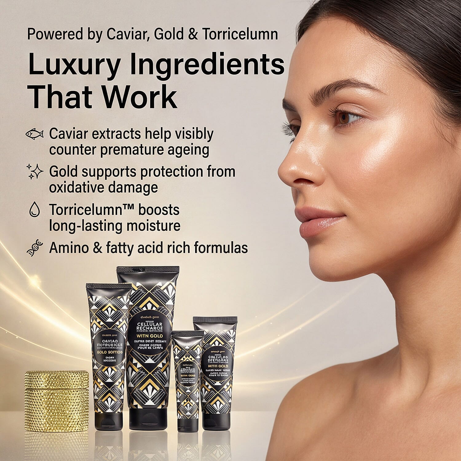 Elizabeth Grant Caviar Collection with Gold