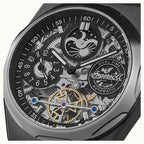 Ingersoll 1892 Broadway Skeleton Dial 5ATM 43mm Black Stainless Steel Case Mens Watch with Black Silicone Strap
