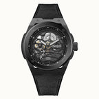 Ingersoll 1892 Springfield Skeleton Dial 5ATM 48mm Black Stainless Steel Case Mens Watch with Black Silicone Strap