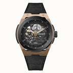 Ingersoll 1892 Springfield Skeleton Dial 5ATM 48mm Black - Bronze Stainless Steel Case Mens Watch with Black Silicone Strap