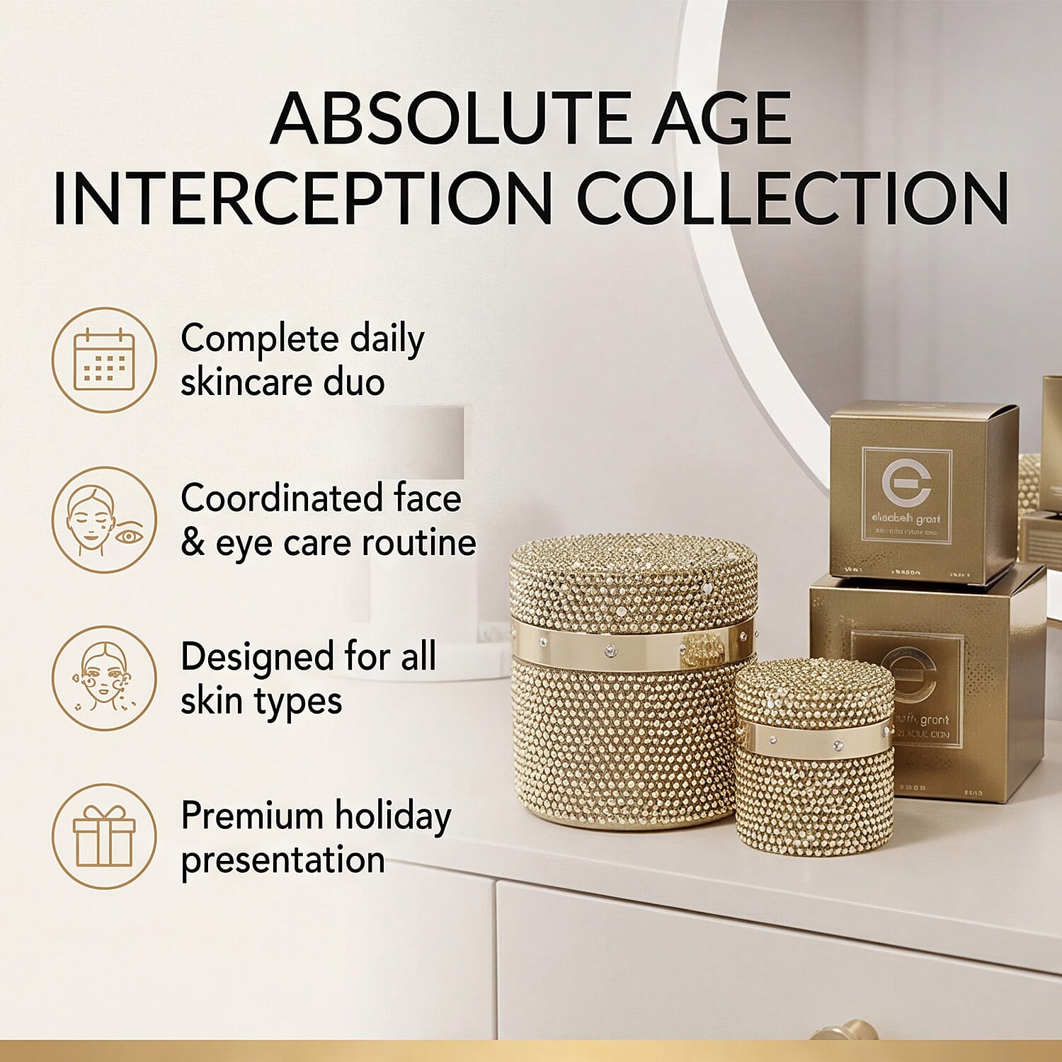 NEW YEAR-BE THE BEST OF YOU --Elizabeth Grant Absolute Age Interception Collection (Includes 200ml Face Cream - 50ml Eye Cream)