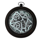 Rotating Gear Skeleton LED Wall Clock - Brown