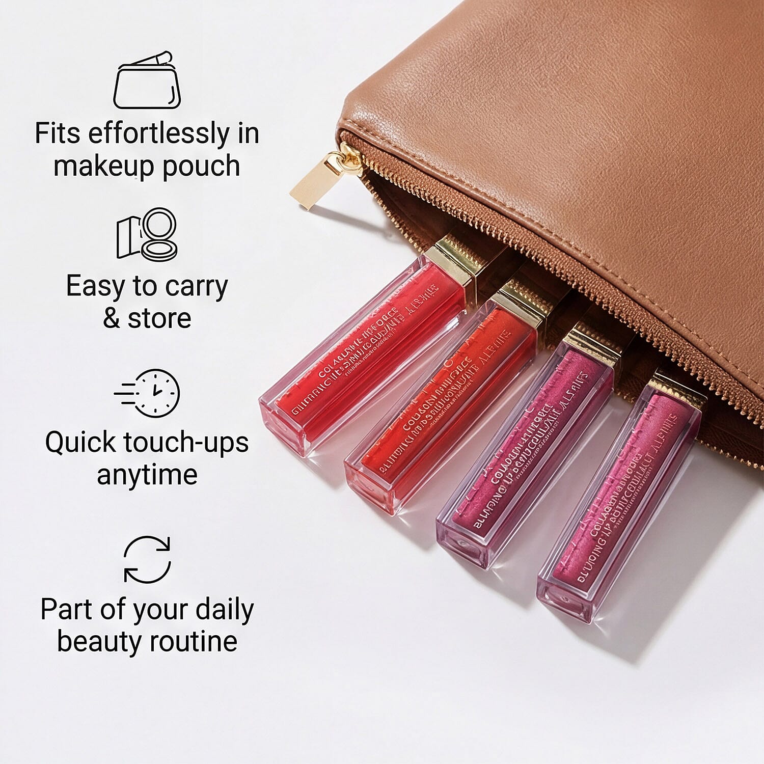 MISS IT- MISS OUT - Elizabeth Grant Collagen Re-Inforce Plumping Lip Shine Double Up Duo - Lip Shine Coral x2, Lip Shine Pink x2