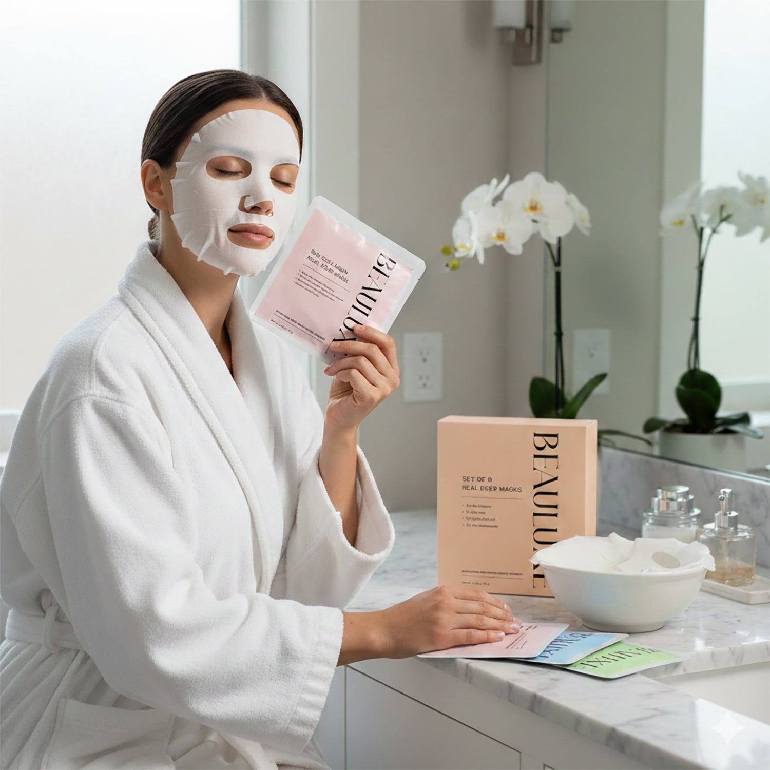 "Bio-Collagen Real Deep Mask, Hydro Cera-Nol Real Deep Mask, Refreshing Sea kelp Real Deep Mask & Radiant Vita Niacinamide Real Deep Mask. Hydrating Overnight Hydrogel Mask, Pore Minimizing, Elasticit_8275435_2