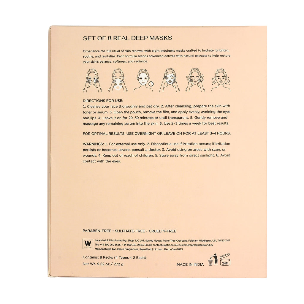 "Bio-Collagen Real Deep Mask, Hydro Cera-Nol Real Deep Mask, Refreshing Sea kelp Real Deep Mask & Radiant Vita Niacinamide Real Deep Mask. Hydrating Overnight Hydrogel Mask, Pore Minimizing, Elasticit_8275435_7