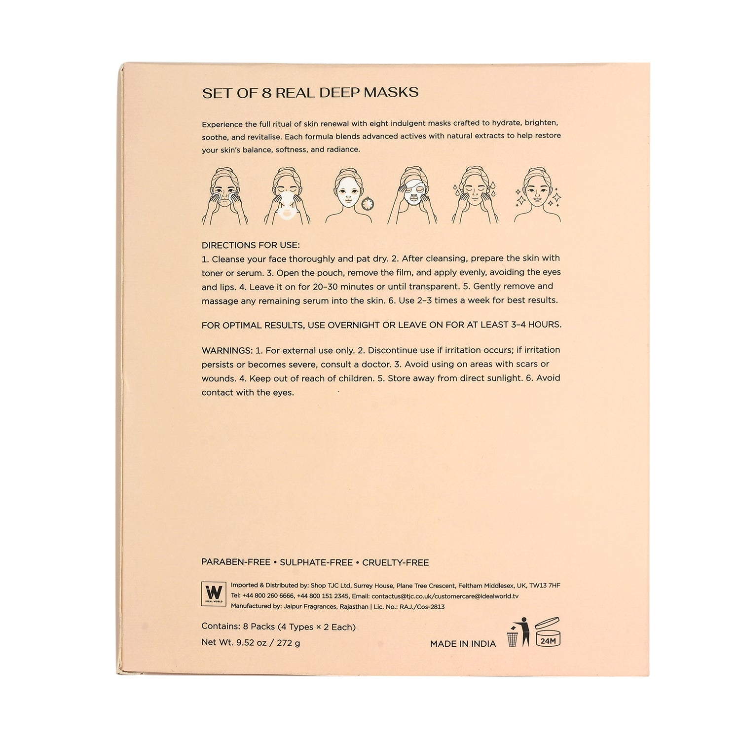"Bio-Collagen Real Deep Mask, Hydro Cera-Nol Real Deep Mask, Refreshing Sea kelp Real Deep Mask & Radiant Vita Niacinamide Real Deep Mask. Hydrating Overnight Hydrogel Mask, Pore Minimizing, Elasticit_8275435_7