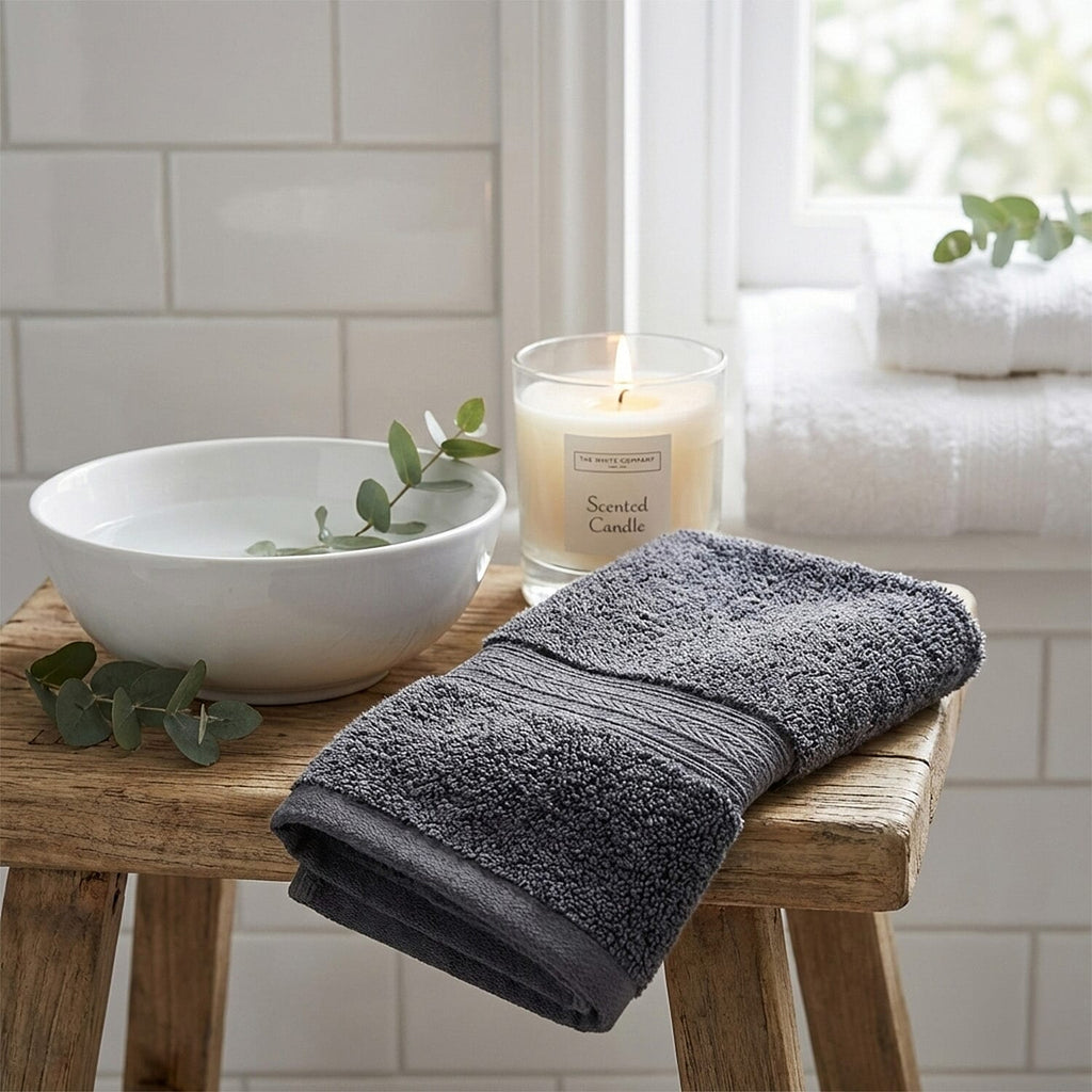 100% Organic Turkish Cotton Face Cloth (550GSM) - Cinder