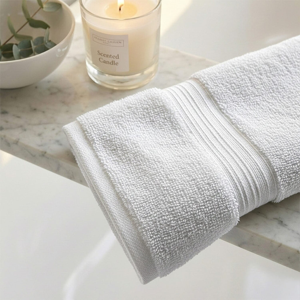 100% Organic Turkish Cotton Hand Towel - 550GSM - White