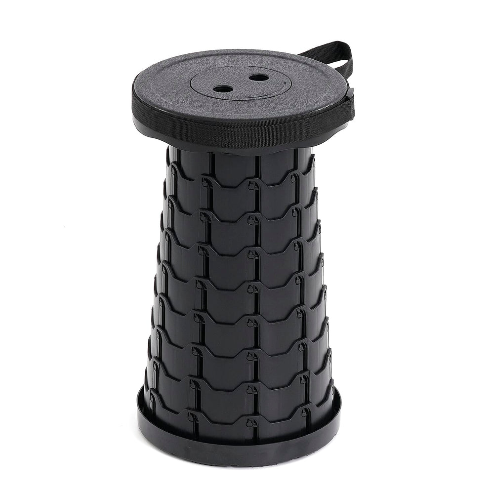 Portable Folding & Retractable Telescopic Stool (44cm Adjustable) - Black_8280489