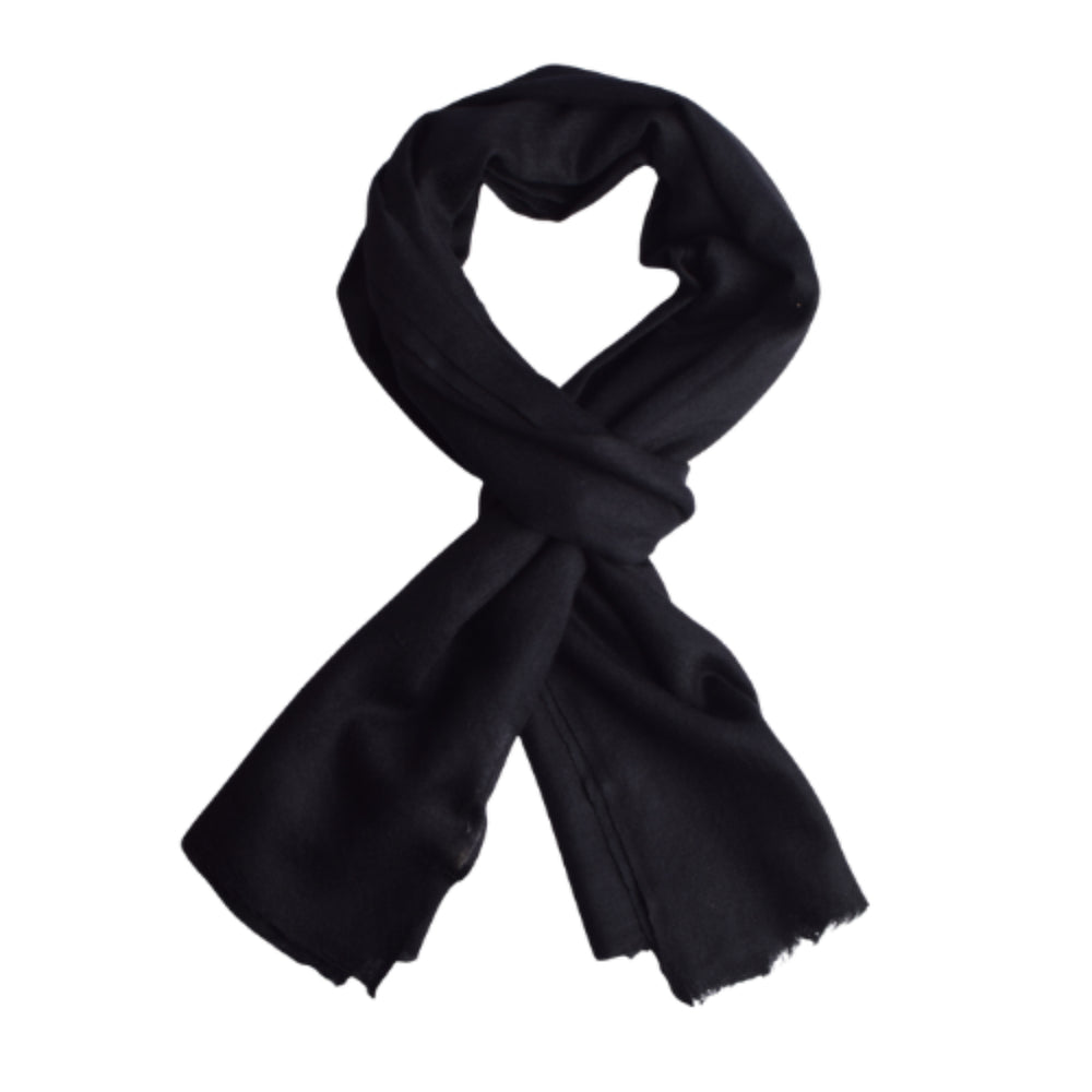 VALLISERIE Cashmere Wool Knitted Scarf (Size - One Size) - Black_8285142
