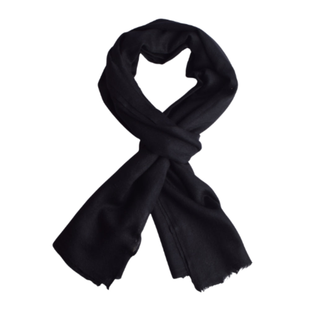 VALLISERIE Cashmere Wool Knitted Scarf (Size - One Size) - Black_8285142_3