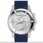 Christophe Duchamp Velocite V2 Swiss Z60 Chronograph 10ATM Mens Watch with Blue Dial and Silicone Strap in Silver Stainless Steel Case