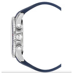 Christophe Duchamp Velocite V2 Swiss Z60 Chronograph 10ATM Mens Watch with Blue Dial and Silicone Strap in Silver Stainless Steel Case