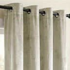 Closeout Offer - Crushed Velvet Ring Top Lined Curtains (66 x 54 inch) - Light Silver
