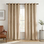 Closeout Offer - Crushed Velvet Ring Top Lined Curtains (66 x 54 inch) - Off White