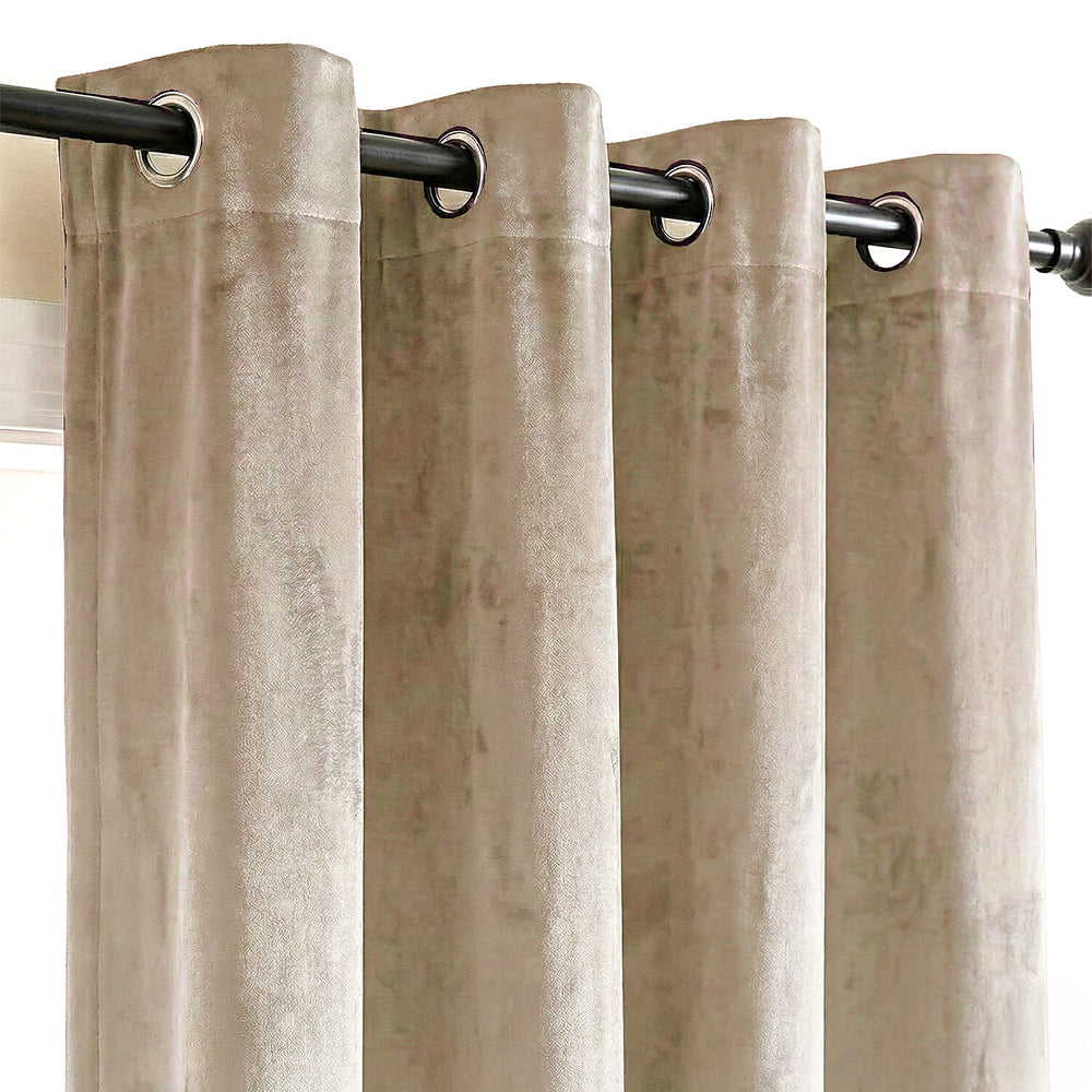 Closeout Offer - Crushed Velvet Ring Top Lined Curtains (66 x 54 inch) - Off White