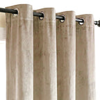 Closeout Offer - Crushed Velvet Ring Top Lined Curtains (66 x 54 inch) - Off White