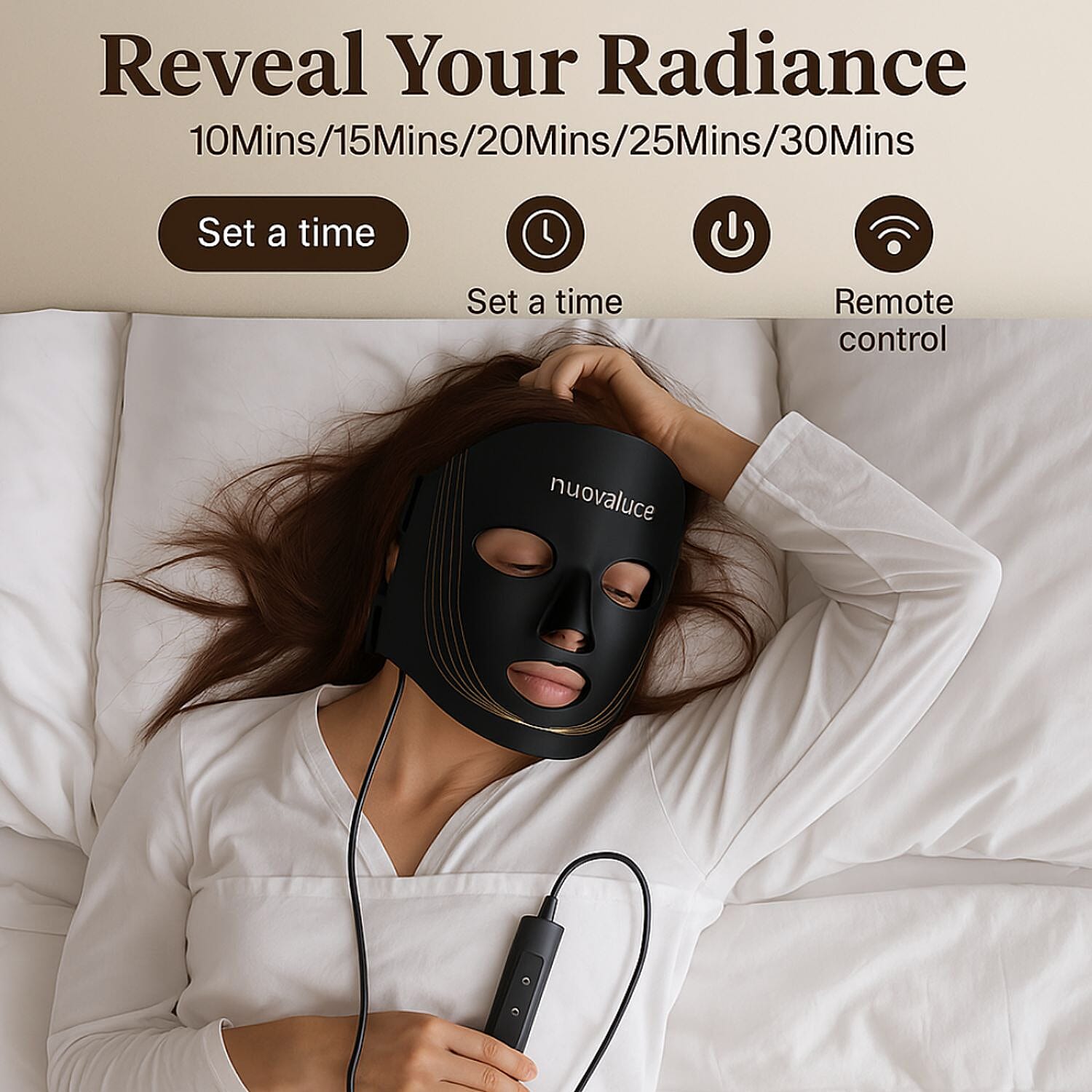 Nuovaluce 180 LEDs, Light Therapy Face Mask (With Exclusive Lifetime Warranty)