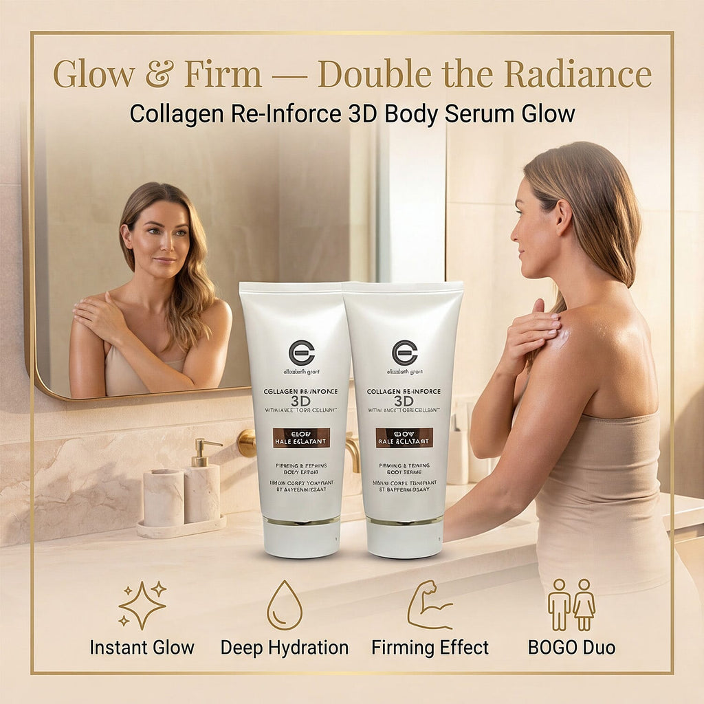 THE GALA LAUNCH- ELIZABETH GRANT Collagen Re-Inforce Firming - Toning Body Serum Glow Duo 2x 200ml