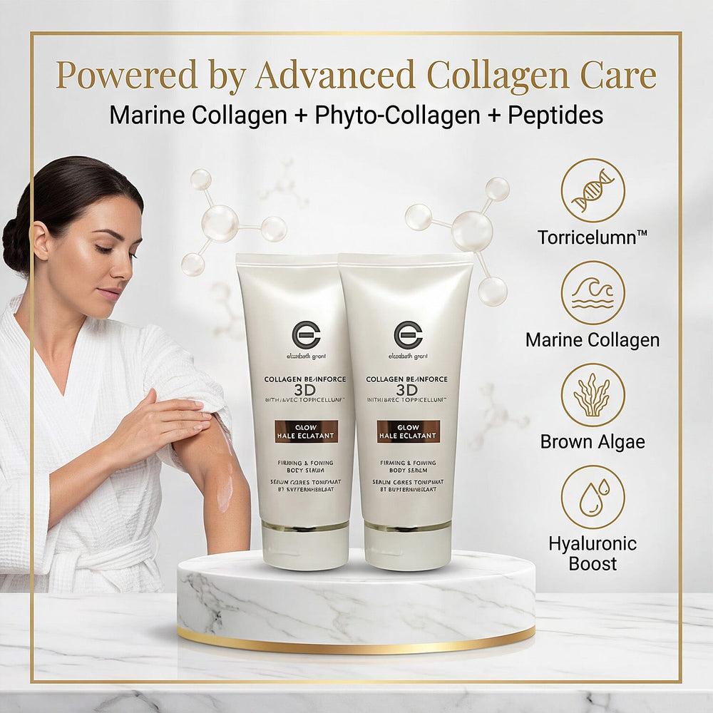 THE GALA LAUNCH- ELIZABETH GRANT Collagen Re-Inforce Firming - Toning Body Serum Glow Duo 2x 200ml