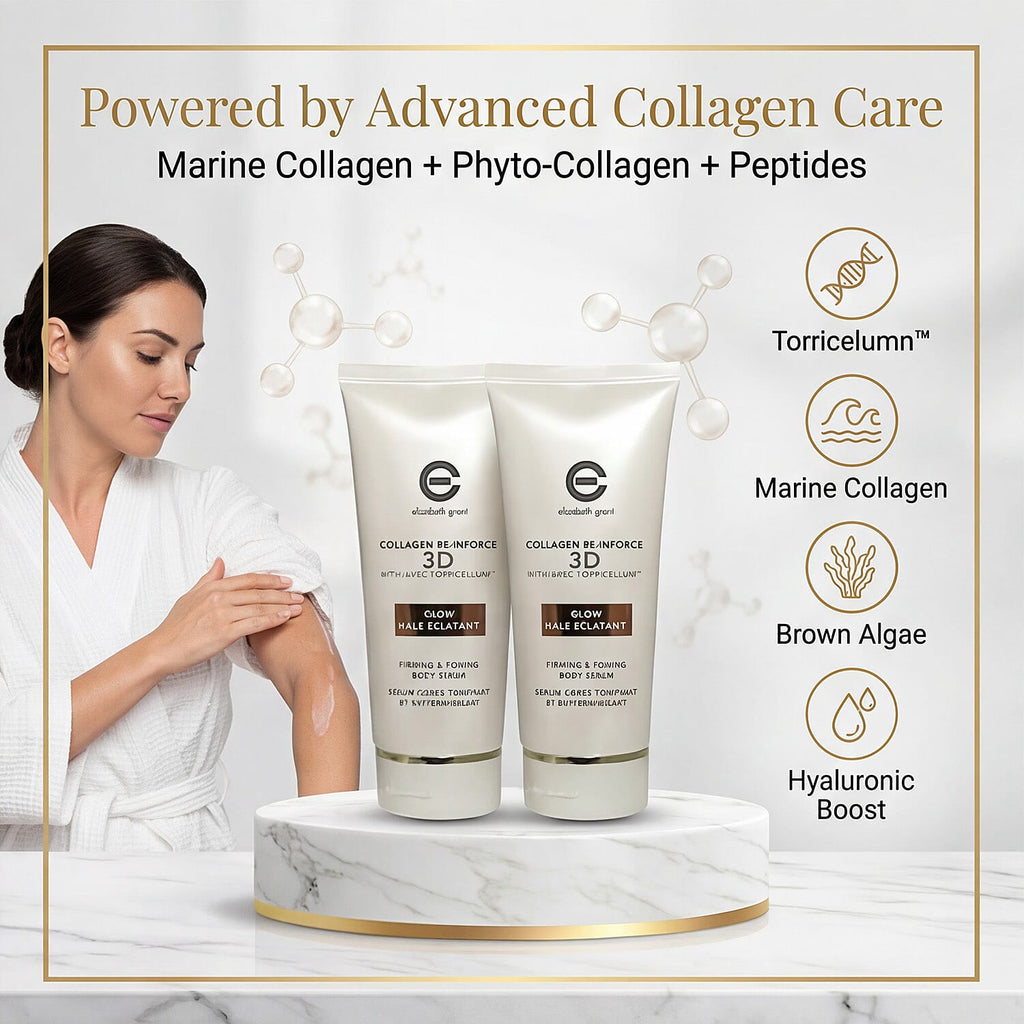 THE GALA LAUNCH- ELIZABETH GRANT Collagen Re-Inforce Firming - Toning Body Serum Glow Duo 2x 200ml
