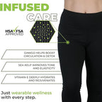 Green Drop Infused High Waist Leggings (Size M) - Black