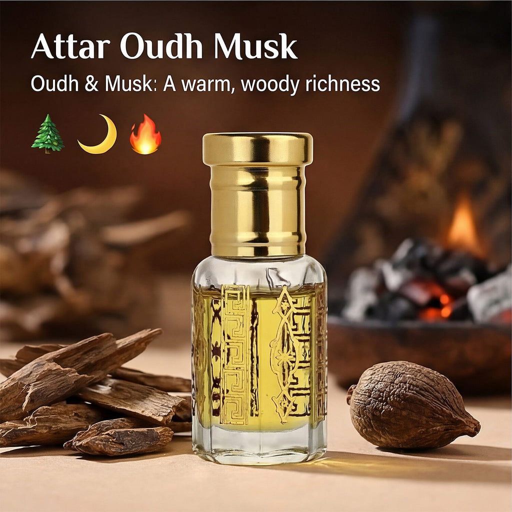 Jaipur Fragrance - Set of 2 - Morning Muse Attar Set - Parfum de Matin Blackcurrant Rose - Jasmine with Winsome Sweet Floral Gourmand