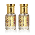 Jaipur Fragrance - Set of 2 -Velvet Smoke Attar Perfume Oil Set - Attar Zephyr (Resinous Rose - Frankincense) - Attar Musk (Clean White Musk)