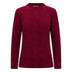 Classic Chenille Wide Cable Front Jumper (Size XL) - Burgundy_8302323