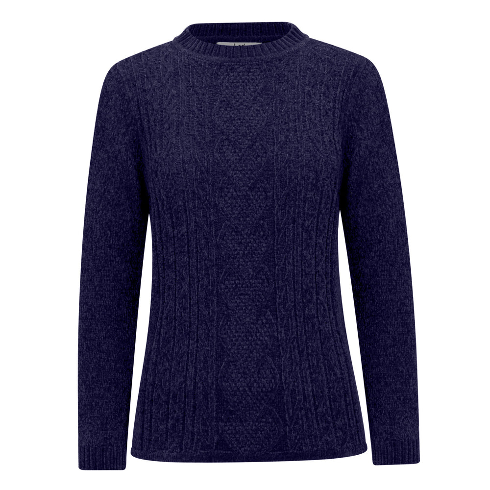 Classic Chenille Wide Cable Front Jumper (Size L) - Navy_8302332