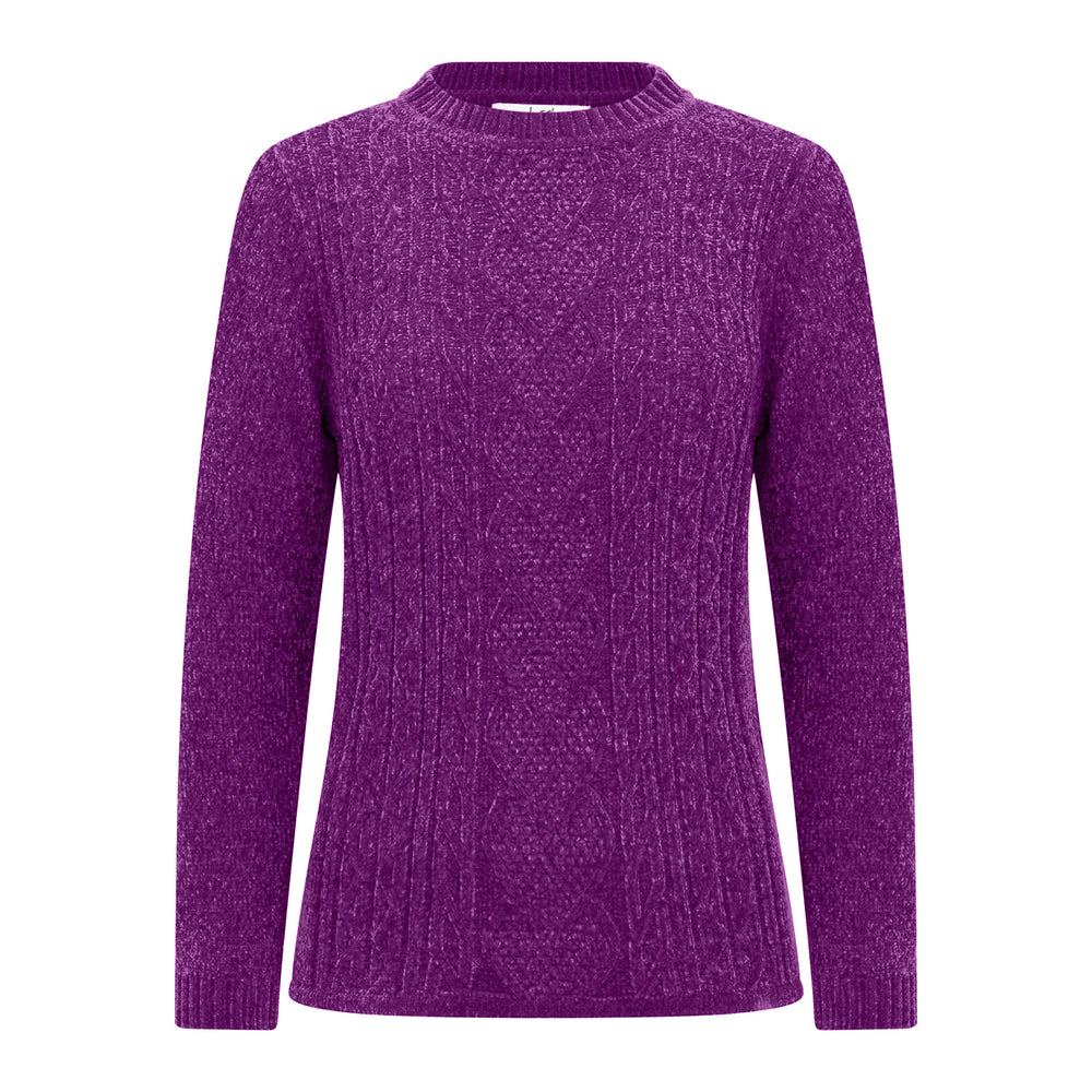Classic Chenille Wide Cable Front Jumper (Size S) - Purple_8302338