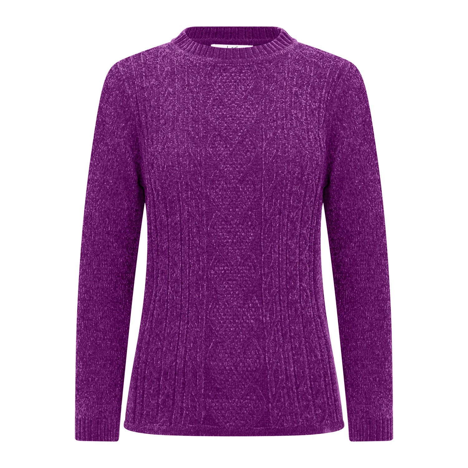 Classic Chenille Wide Cable Front Jumper (Size S) - Purple_8302338