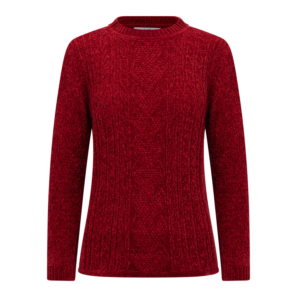 Classic Chenille Wide Cable Front Jumper (Size XL) - Rust_8302343