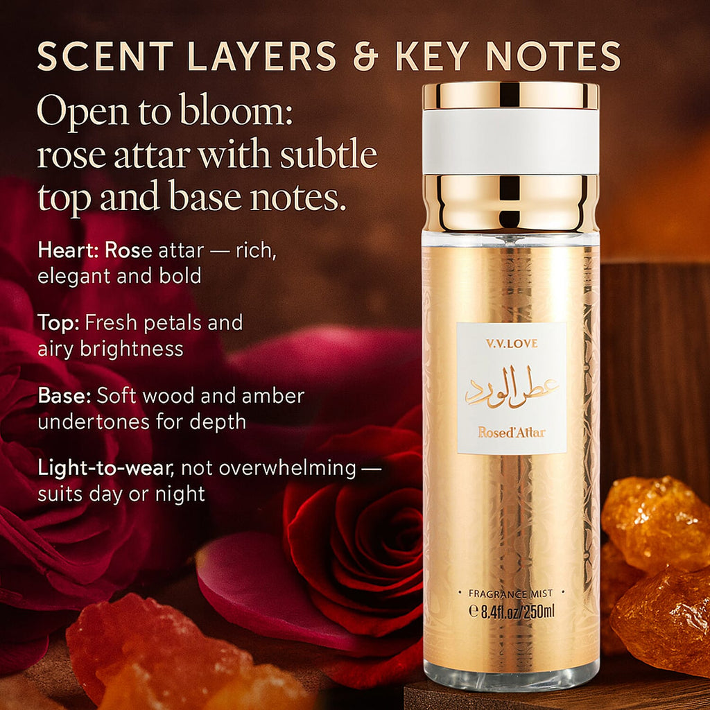 Laurelle Rosed Attar Fragrance Mist - 250ml