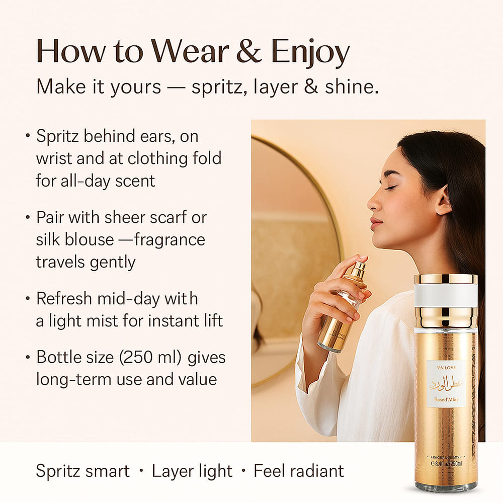 Laurelle Rosed Attar Fragrance Mist - 250ml