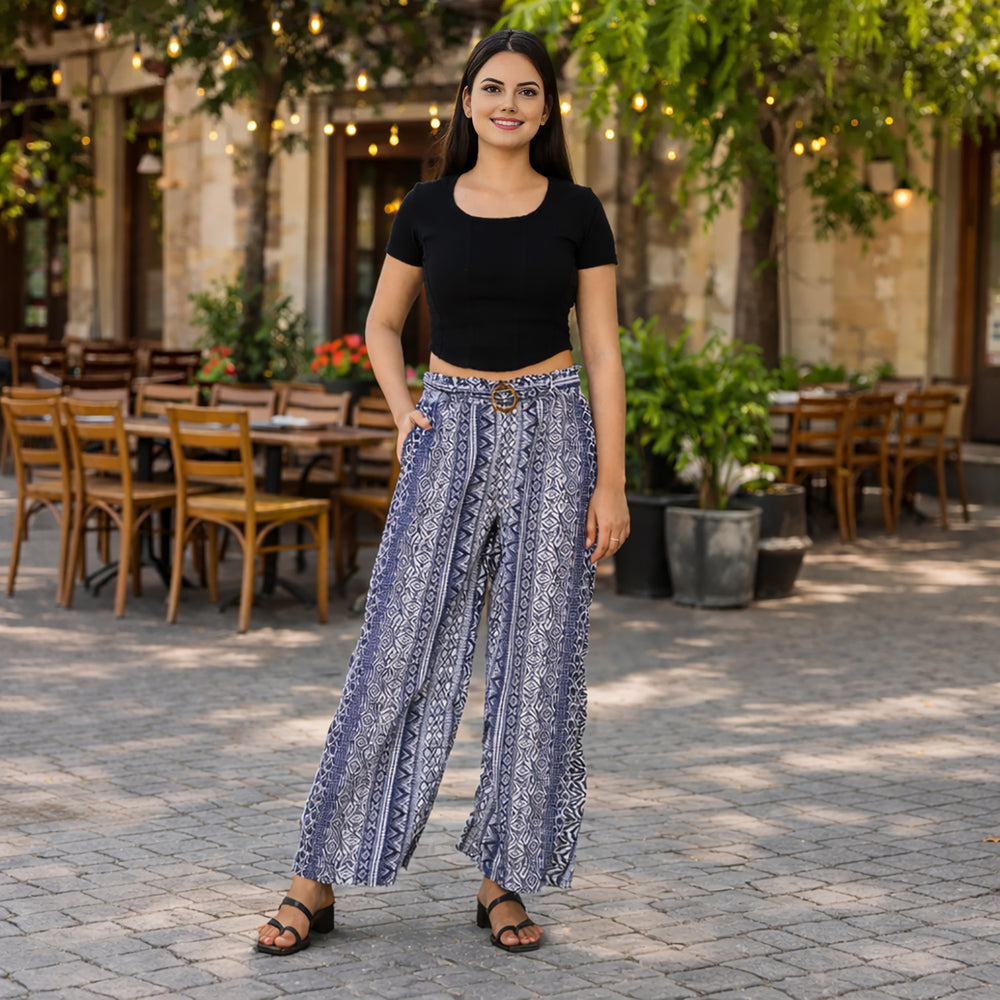 & Maisi Printed Jean and Pant/Trouser (Size - L/XL) - Blue_8308701_1