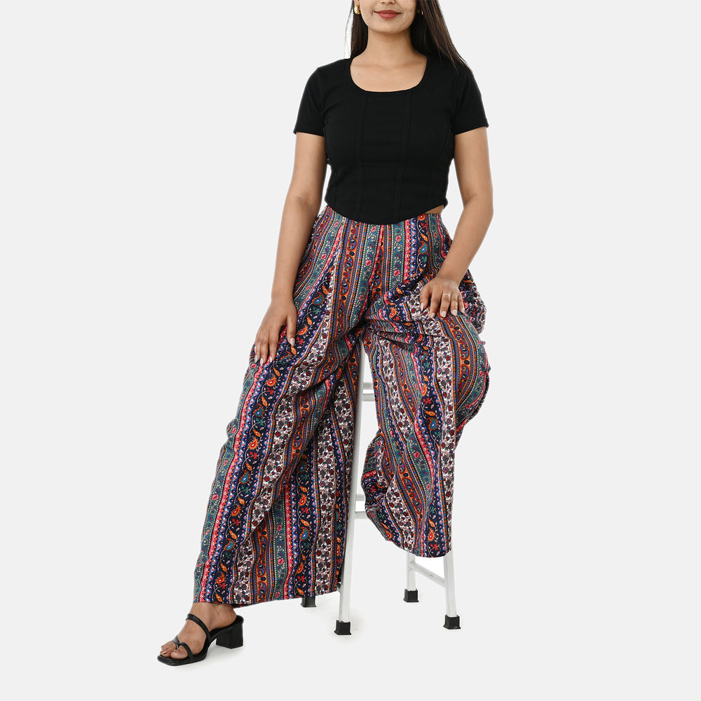 & Maisi Printed Jean and Pant/Trouser (Size - Large) - Multi Color_8308850_4