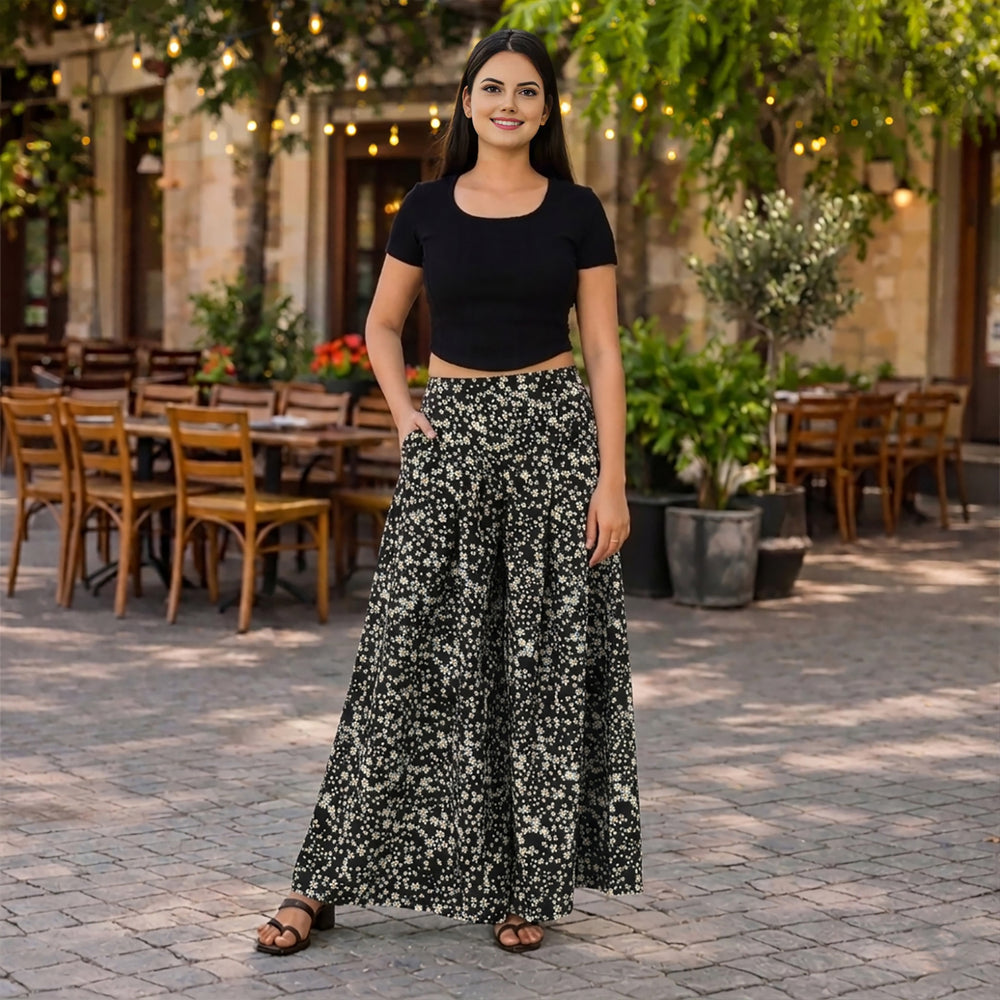 & Maisi Printed Jean and Pant/Trouser (Size - Large) - Black & White_8308895_1
