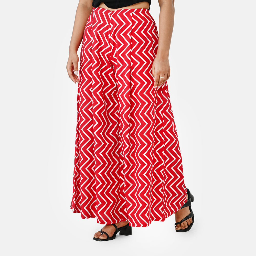 & Maisi Printed Jean and Pant/Trouser (Size - Large) - Red White_8308934_3