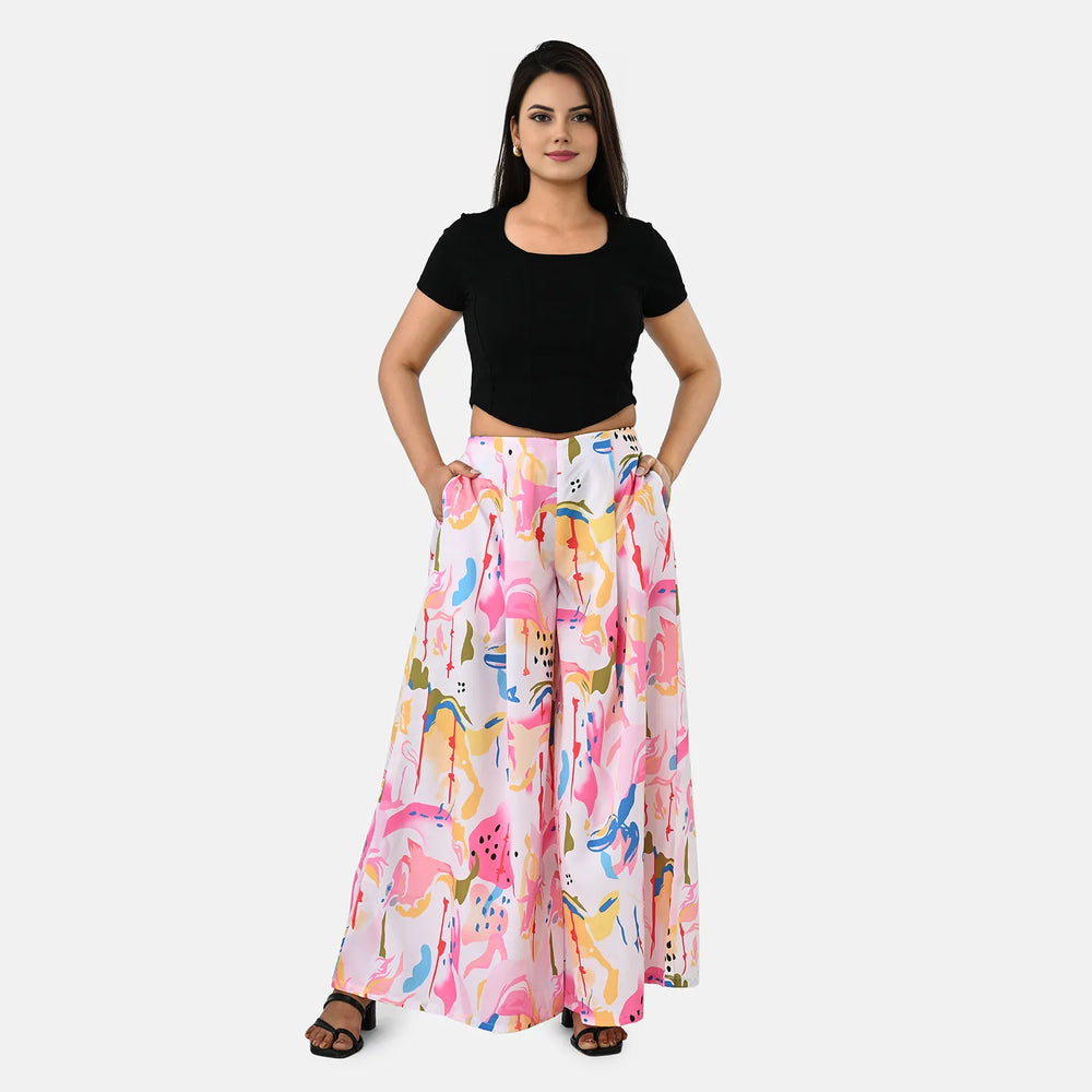 & Maisi Printed Jean and Pant/Trouser (Size - Large) - Cream_8308972