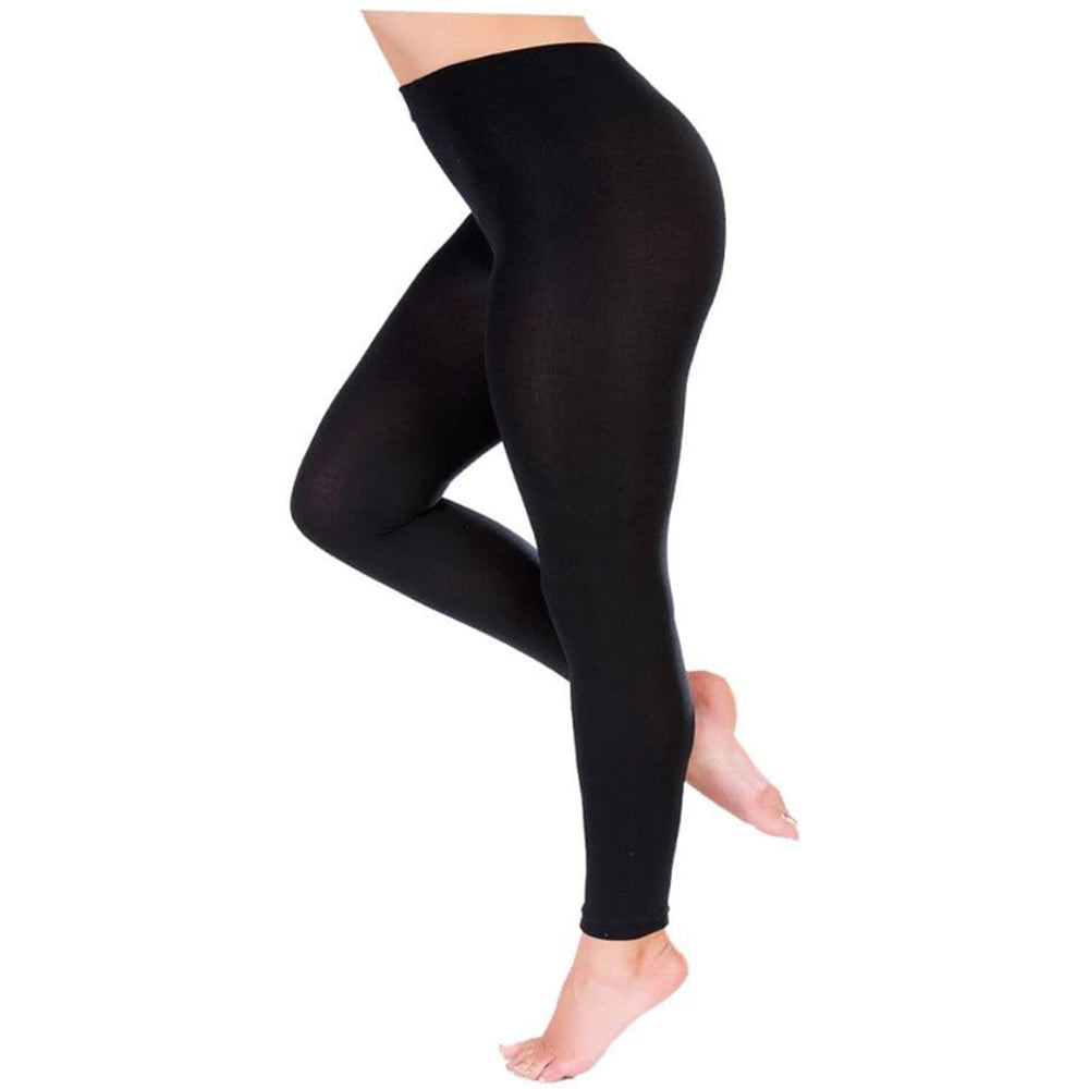 Closeout Deal Thermal Super Soft Feel Faux Fur Lined Cuffed Legging (Size M-L) - Black