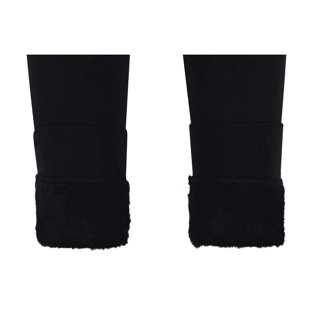 Closeout Deal Thermal Super Soft Feel Faux Fur Lined Cuffed Legging (Size XL-XXL) - Black
