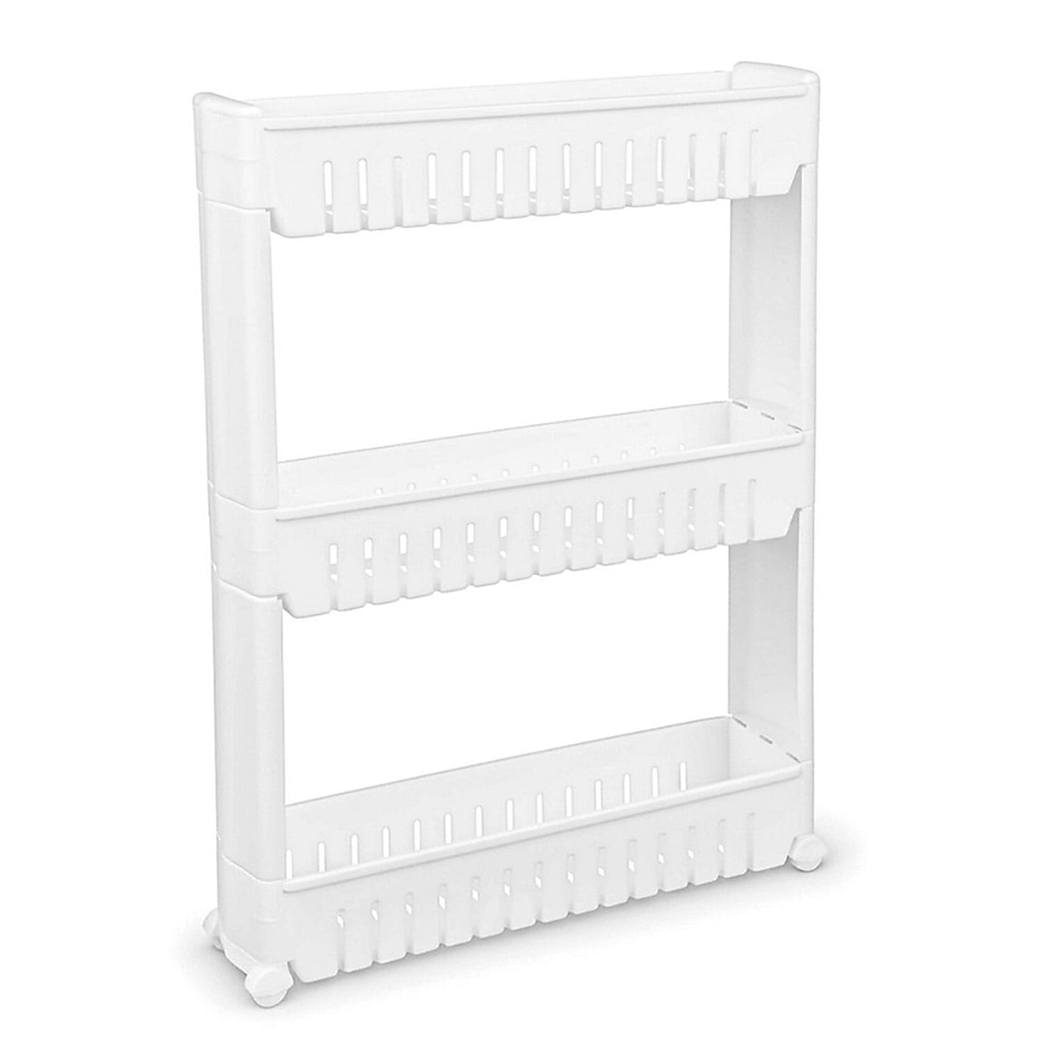 Kitchen - 3 Tier Slider Trolley Rack - White
