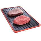 Defrost Thaw Tray with 4 Silicone Edges - Grey