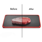Defrost Thaw Tray with 4 Silicone Edges - Grey